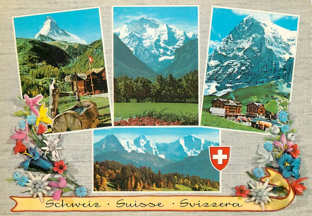 Montanhas suíças — collage de paisagens — editor Krüger - Frente