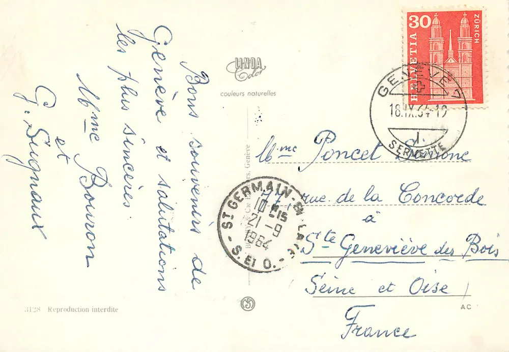 Souvenir das ALPES — editor UNIDA Color, n° 3128 - Verso