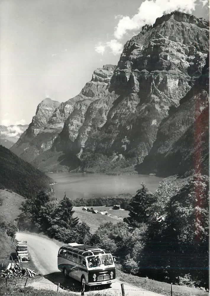 Glarus. Klöntalersee mit Pragelstrasse und Glärnischkette — Schenwetter, n° 03533 - Vorderseite