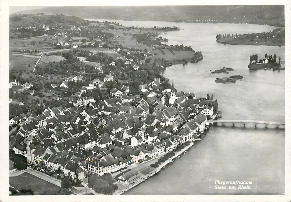 Stein am Rhein — luchtfoto — Verlag O. Wyrsch Bern - Voorkant