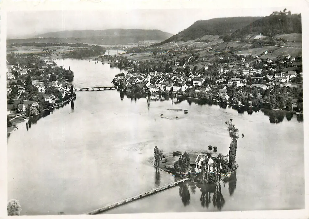 Stein am Rhein — vista aérea — Verlag Otto Wyrscb Bern - Frente
