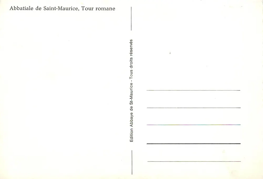 Torre romana da Abadia de Saint-Maurice — Edição da Abadia de Saint-Maurice - Verso