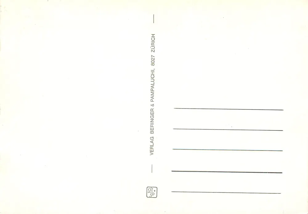 Monte Rosa — vista desde Cardada nas Centiovalli — Verlag Pampalucher & Beringer, Zurique - Verso