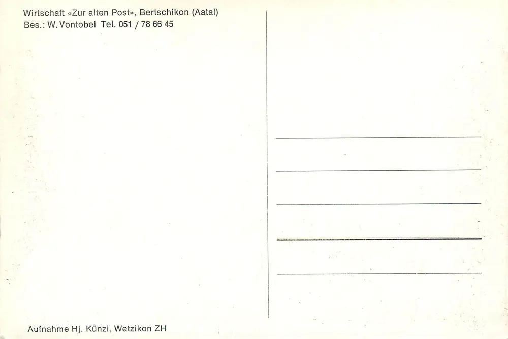 Economía 'Zur alten Post' — Bertschikon (Aatal) — fotografía de Hj. Künzi, Wetzikon ZH - Reverso