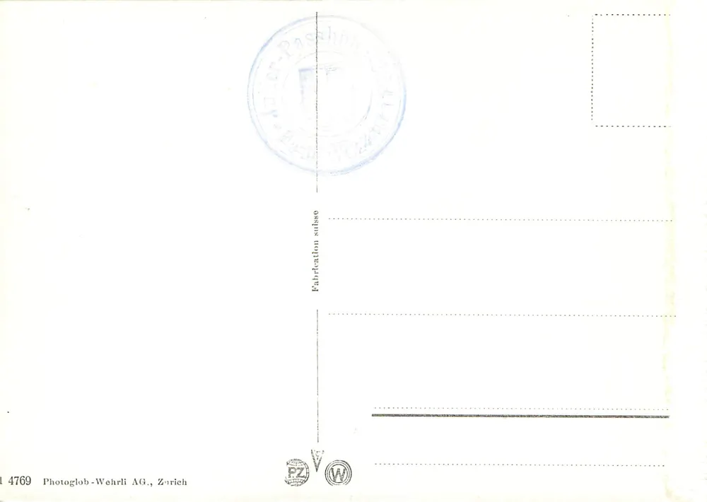 Julier-Hospiz (2244 m) — Blick über das Val Agnelli — Photoglob-Wehrli AG, Zürich, Nr. 4769 - Rückseite