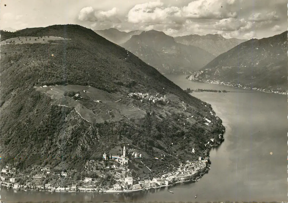 Morcote — panorama — Verlag O. Wyrsch Bern, n° 4314 - Frente