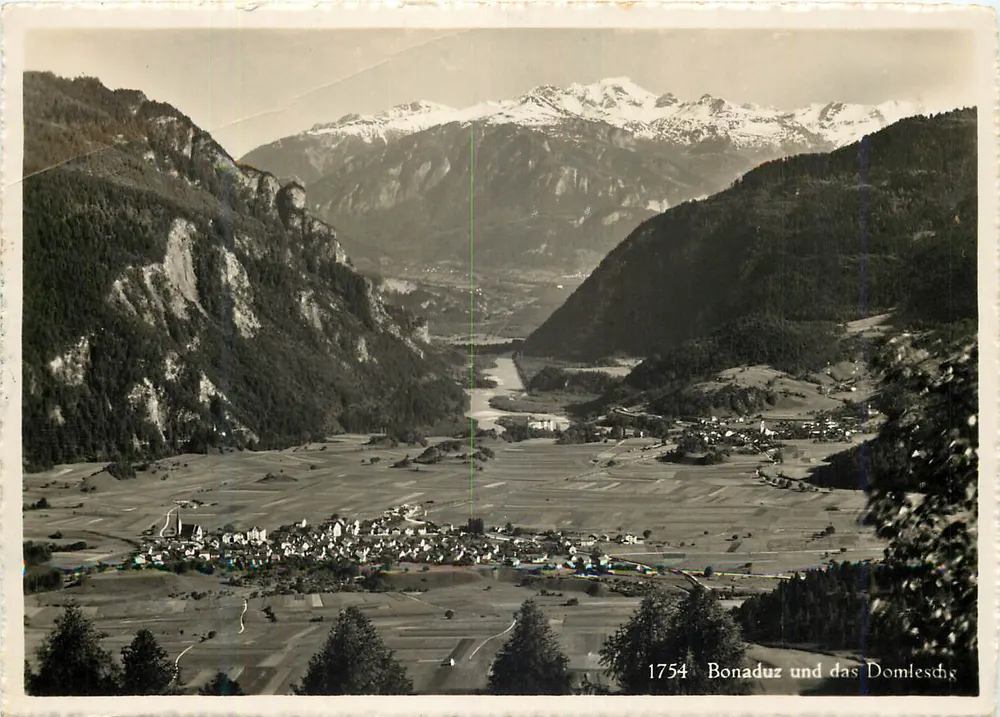 Bonaduz und das Domleschg — vista panorâmica — Jules Geiger, Waldhaus-Flims - Frente