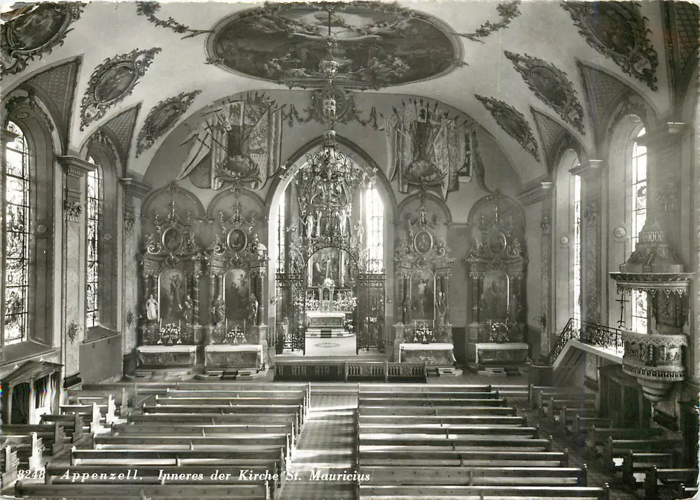 Appenzell. Interior da Igreja de São Maurício — Rudolf Suter, Oberrieden-ZH - Frente