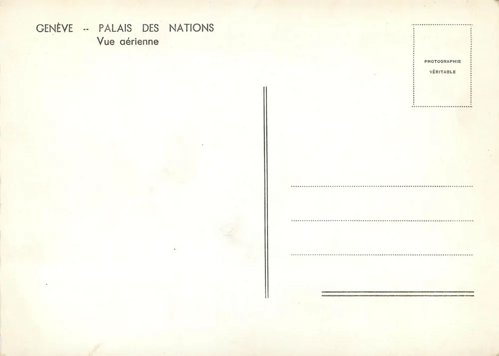 Ginevra — Palazzo delle Nazioni — Vista aerea - Verso