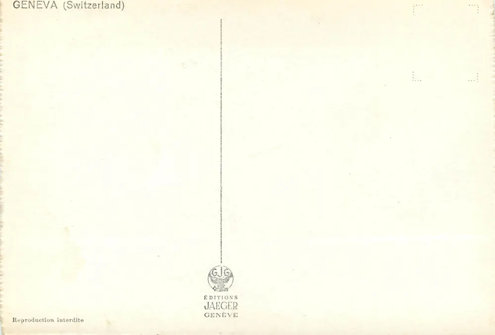 Genfersee — Segelregatten und der Mont Blanc — Éditions Jaeger, n°8028 - Rückseite