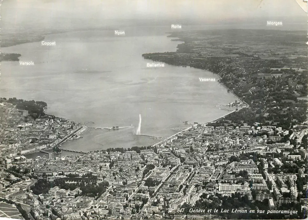 Genf und See Léman in Panoramablick — C. SARTORI FILS, Versoix — n° 847 - Vorderseite