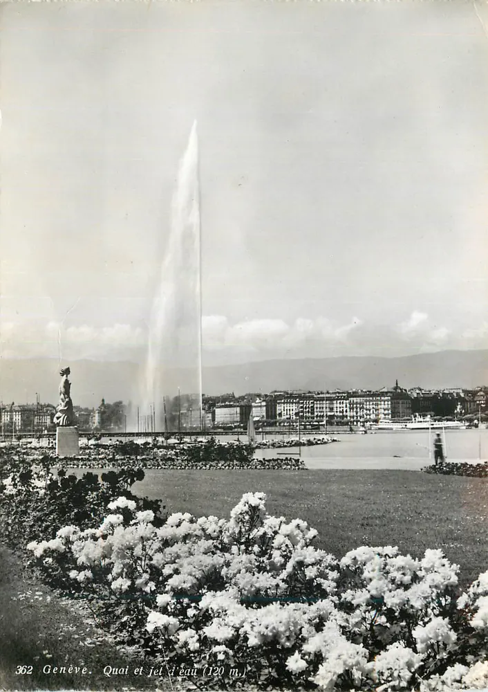 Genebra — Quai e jato d'água (120 m) — C. Sartori, n° 362 - Frente