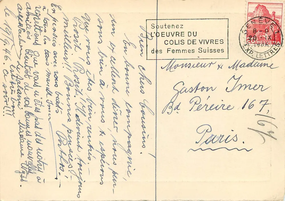 Flores dos Campos — La Pallanterie - Genebra — Editor T. Pluget - Verso