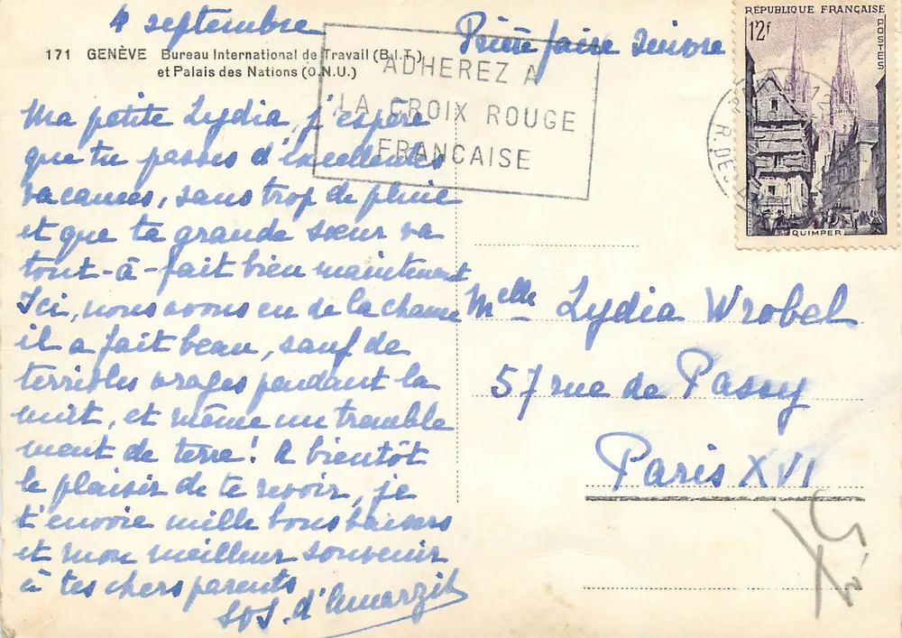 Genf — Internationales Arbeitsamt und Palais des Nations (Vereinte Nationen) — Antike Ansichtskarte n°171 - Rückseite