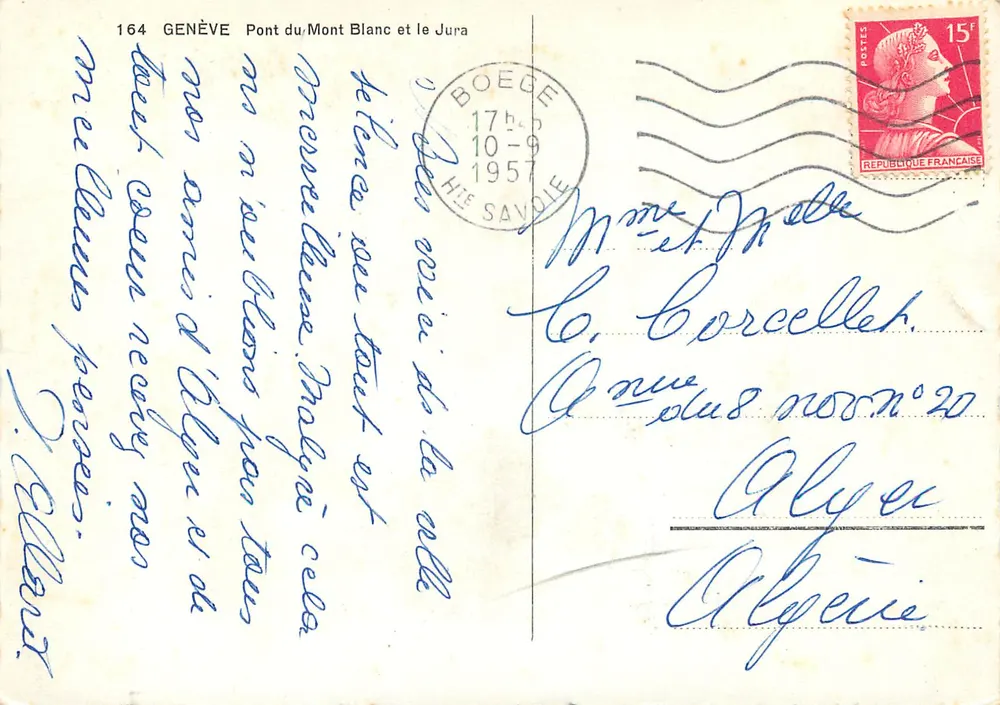 Genf — Brücke Mont Blanc und der Jura — Antike Ansichtskarte n°164 - Rückseite