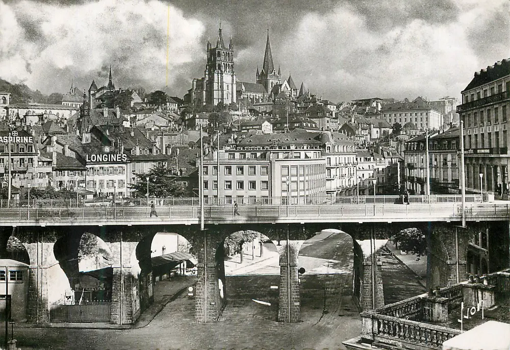Lausanne — Der Große Brücke und die Kathedrale — Éditions d'Art Martel - Vorderseite