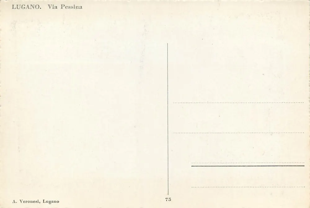 Lugano — Via Pessina — A. Veronesi, Lugano, n°75 - Rewers