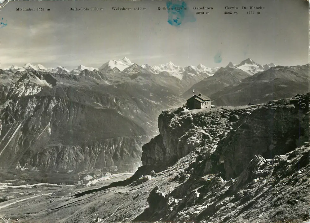 Panorama aus der Cabane des Violettes (Höhe 2250 m.) — s/. Montana-Crans — Photoglob-Wehrli S.A., Zürich, n° 10844 - Vorderseite