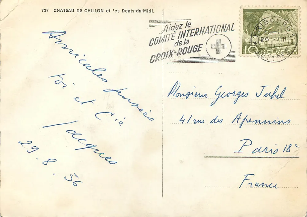 Schloss Chillon — Dents-du-Midi — unbekannter Verlag, Nr. 727 - Rückseite
