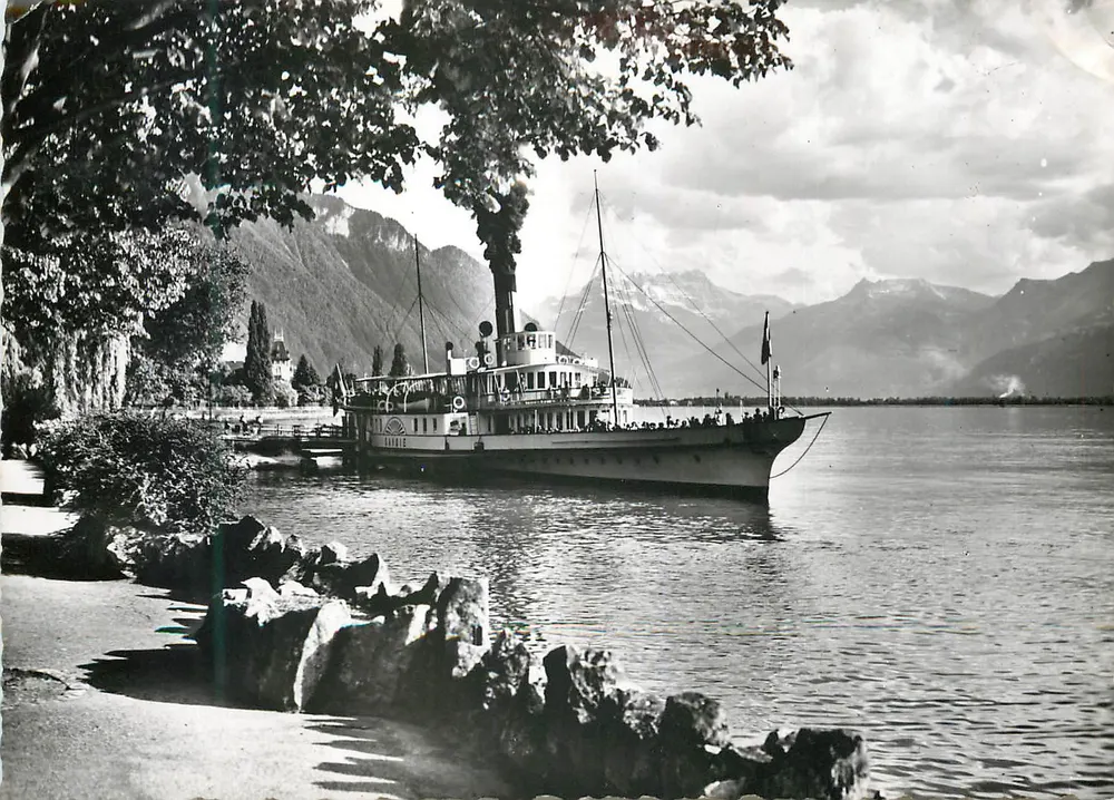 Dampfschiff auf dem Lac Léman — Montreux-Territet und Dents du Midi — Verlag T. Beobachten Sie den Tag des Hungers - Vorderseite