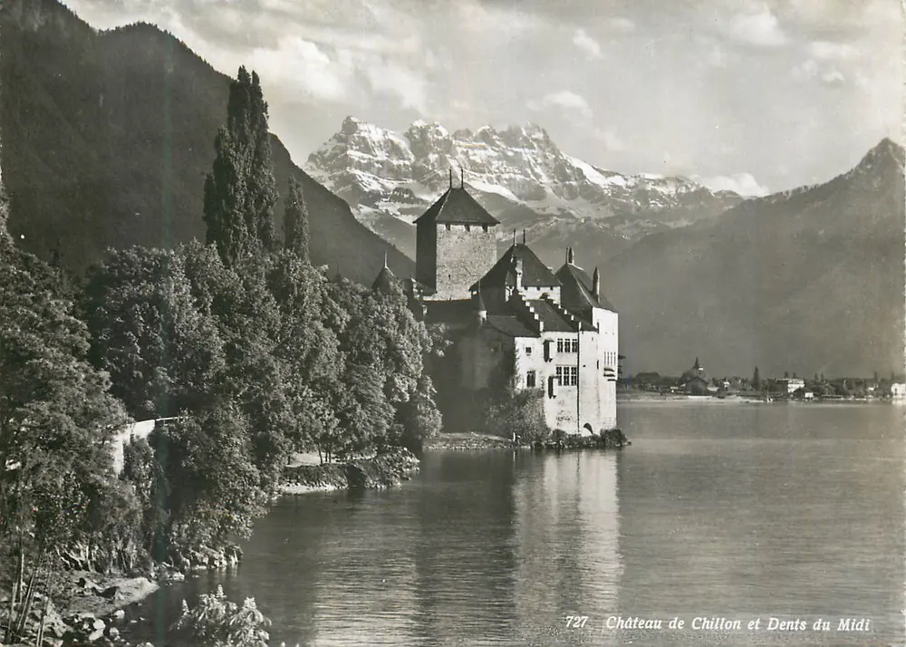 Schloss Chillon und Dents du Midi — Serie 727 — Foto. Edit. C. Sartori, Genf - Vorderseite