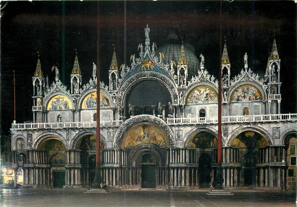 Veneza - Basílica de São Marcos à noite — Ediz. ARDO, n° 408 - Frente