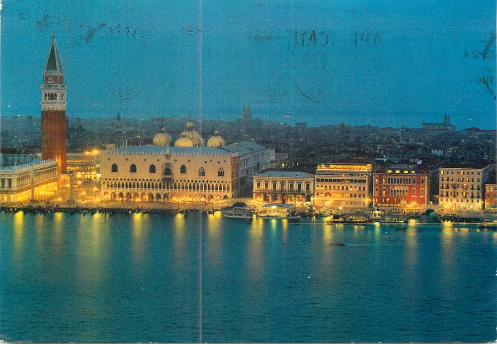 Venedig — Panorama des Bassins Saint-Marc — Nacht — Ediz. ARDO - Venedig - Vorderseite
