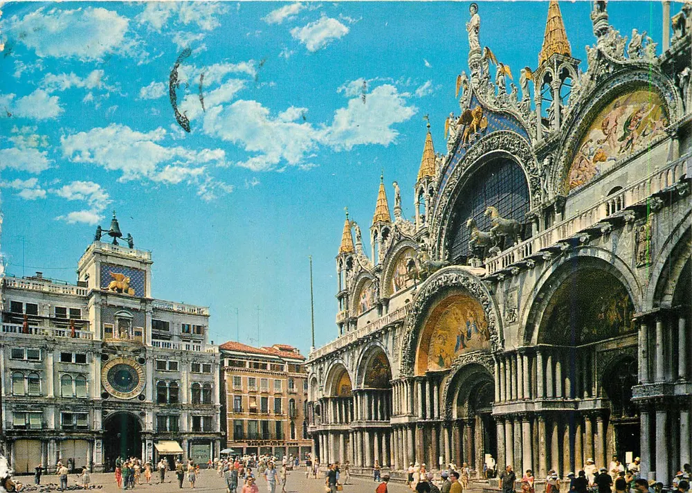 Piazza San Marco — Basilika Saint-Marc und Uhrenturm — Verlag ARDO, Venedig - Vorderseite