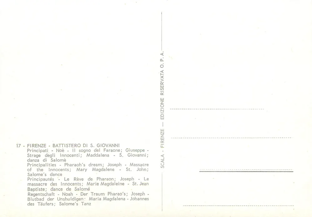 Battistero di S. Giovanni - Biblische Szenen — Scala - Édition Florence - Rückseite