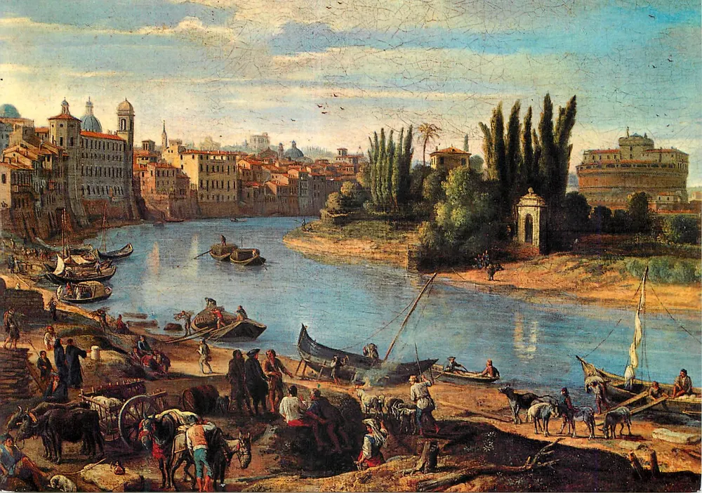 Roma no '600 e '700 — O Tevere no porto da Legna — Editor Ugo Bozzi - Frente