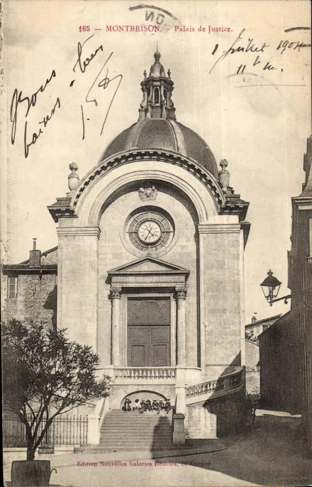 Montbrison — Palácio de Justiça — Edição Nouvelles Galeries Réunies, St Étienne - Frente