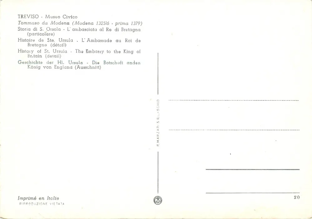 Tommaso da Modena — Storia di S. Orsola — detail — P. MARZARI S.R.L.-SCHO - Rückseite