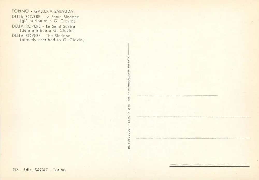 Die Heilige Schlinge — Della Rovere — Verlag SACAT, Nr. 498 - Rückseite