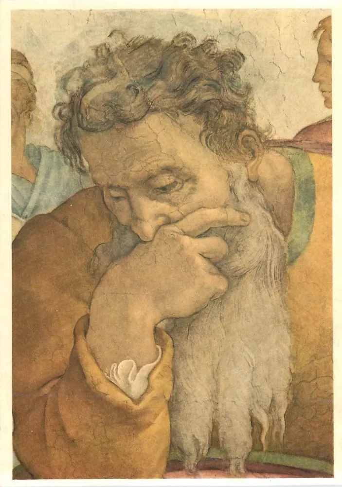 Profeta Jeremias — detalhe da capela Sistina — Éditions Marti-Robert, n°2144 - Frente