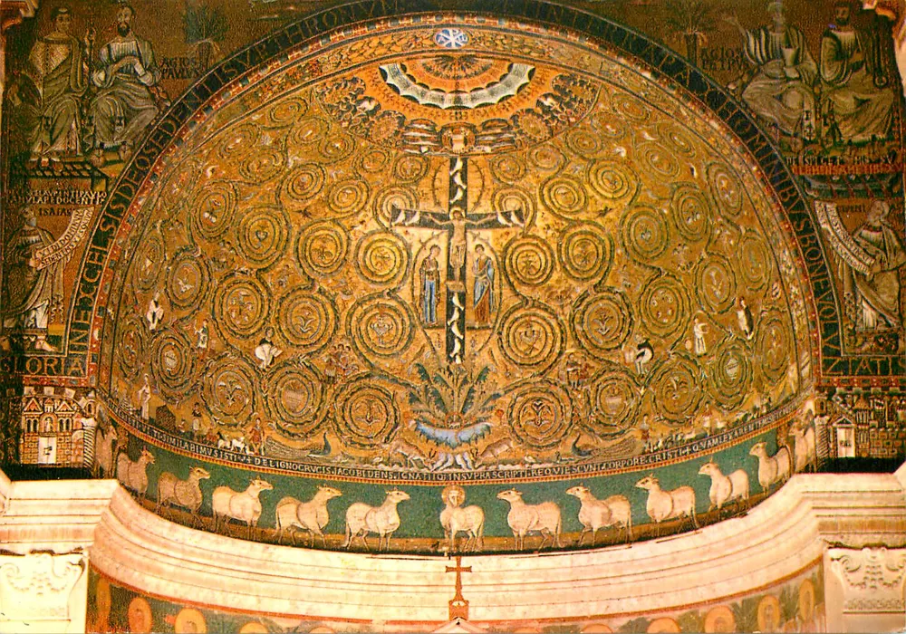 Mosaik der Apse (12. Jahrhundert) in der Kirche Saint Clement — E. Richter, n°19 - Vorderseite