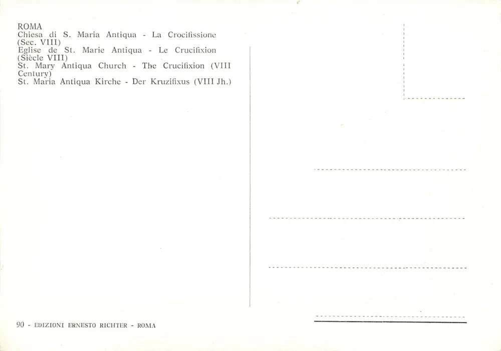 Crucifixion — Kirche Sainte-Marie-Antiqua — Editions Ernesto Richter Nr. 90 - Rückseite