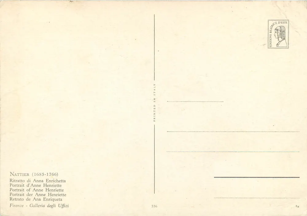 Porträt von Anne Henriette — Nattier (1685-1766) — Éditions Beatrice d'Este, n°556 - Rückseite