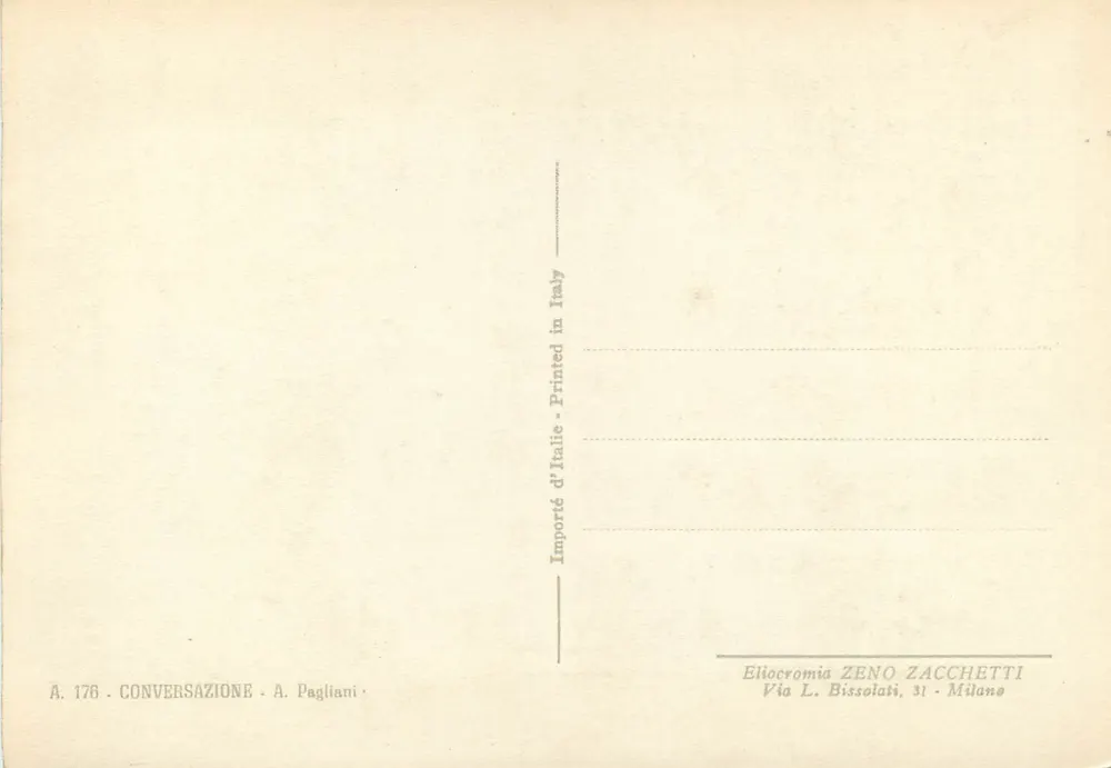 Conversa — cena de salão — A. Pagliani, série A.176 - Verso