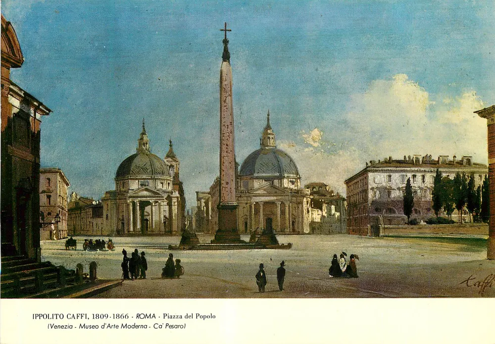 Piazza del Popolo — Rom — Ippolito Caffi, 1809-1866 — Verleger Ca' Pesaro - Vorderseite