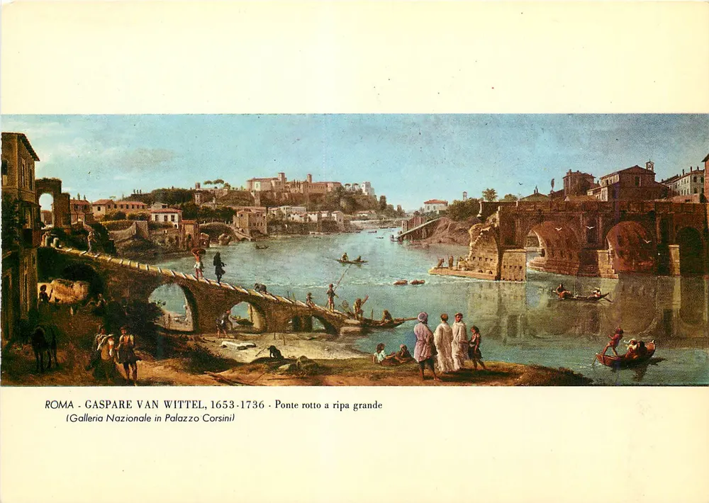 Roma - Gaspare Van Wittel, 1653-1736 - Ponte rotto a ripa grande (Galleria Nazionale in Palazzo Corsini) - Vorderseite