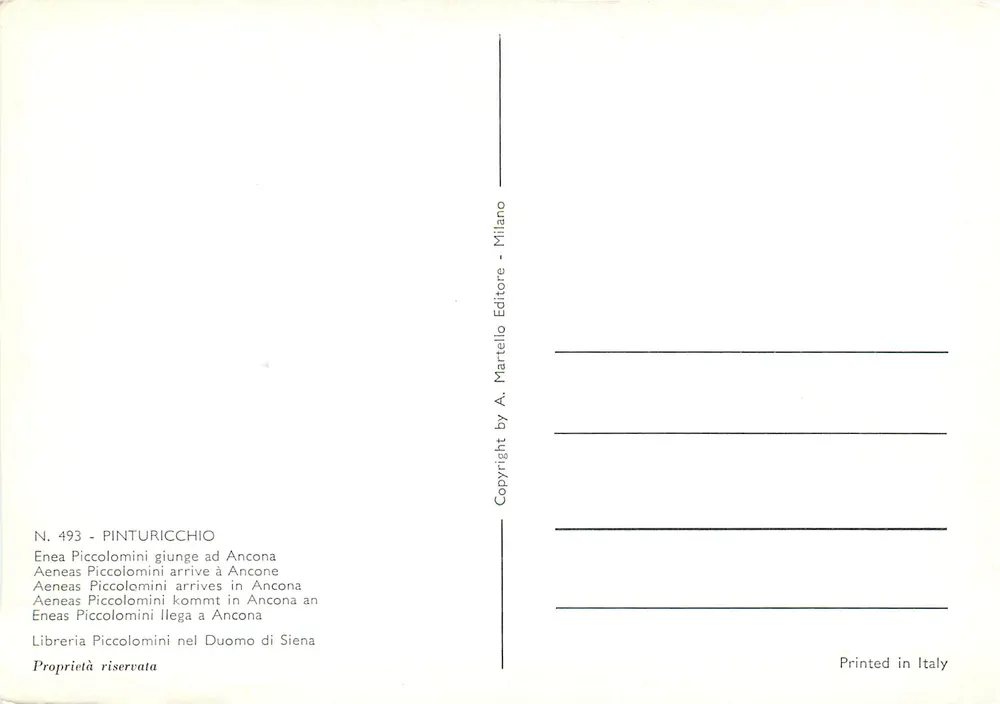 Chegada de Enea Piccolomini a Ancona — Editor A. Martello, n° 493 - Verso