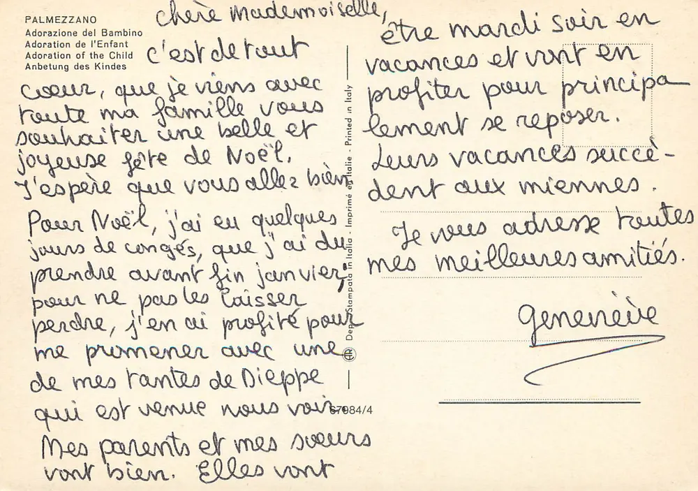 Adoração do Bambino — Palmezzano — Impresso na Itália - Verso