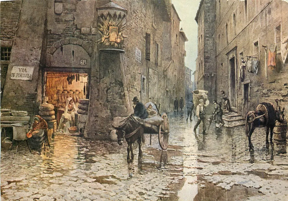 Via Partivile — scène de rue à Rome — éditeur I.T.A.G. - série ROMA SPARITA - Recto