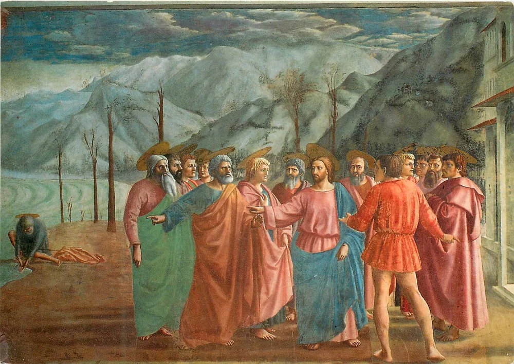 A ressurreição de Lázaro — fresco de Masaccio — editor Il Tributo, particular - Frente