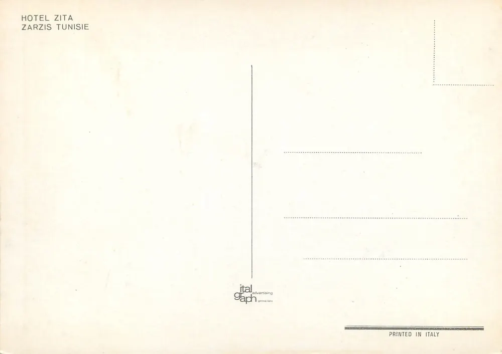 Hôtel Zita — Zarzis, Tunisie — éditeur Italgraph - Verso