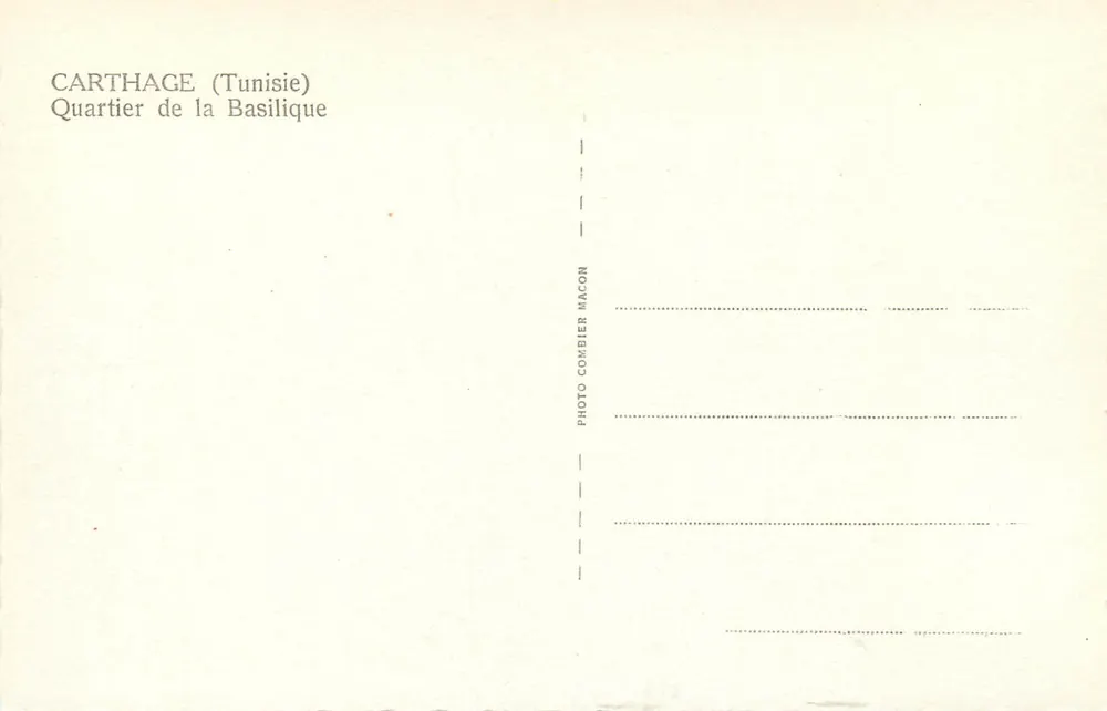 Cartago (Tunísia) — Bairro da Basílica — Photo Combier Macon - Verso