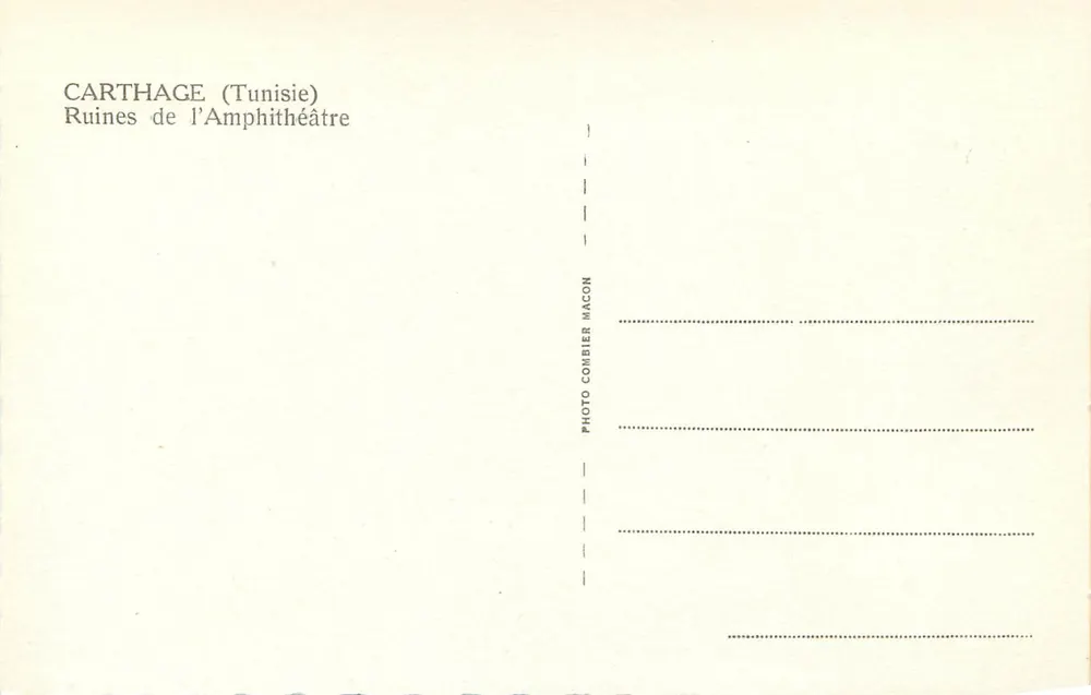 Cartago (Tunísia) — Ruínas do Anfiteatro — Foto Combier Macon - Verso