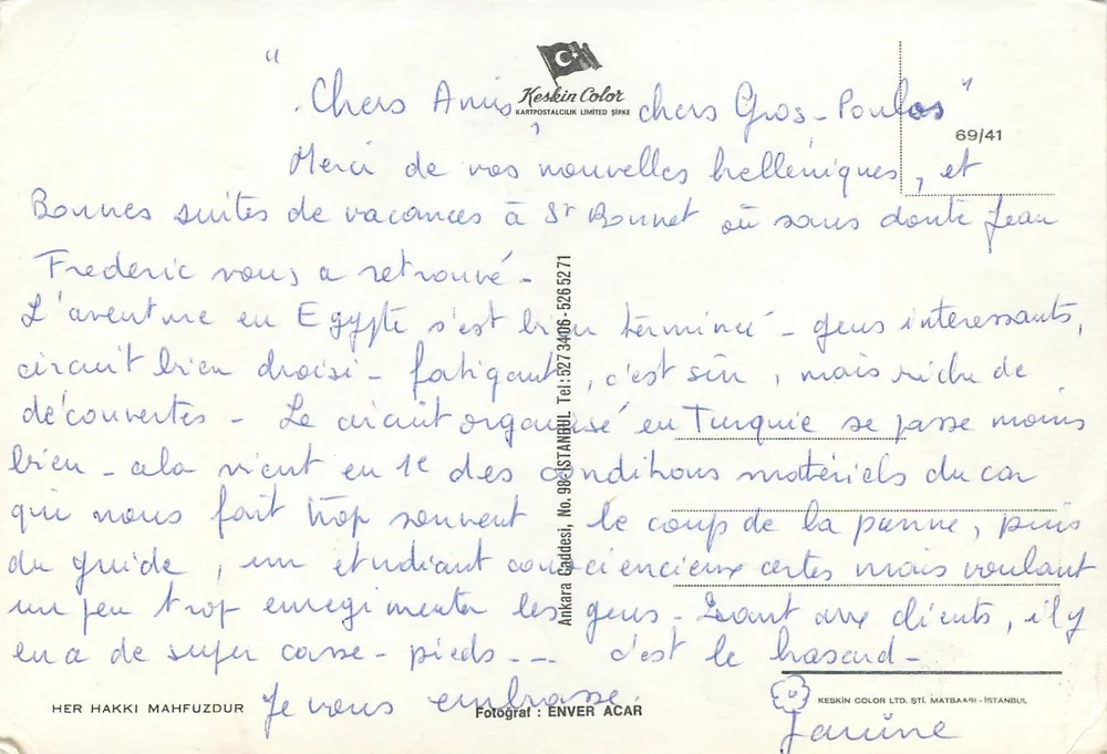 Mulher em traje tradicional — paisagem invernal — Keskin Color, série 69/41 - Verso