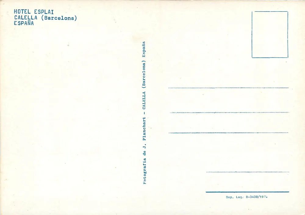 Hotel Esplai — Calella (Barcelona) — Planchart - Verso
