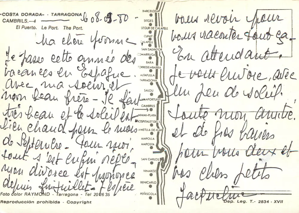 Cambrils — Porto de pesca — Editor RAYMOND, Tarragone - Verso